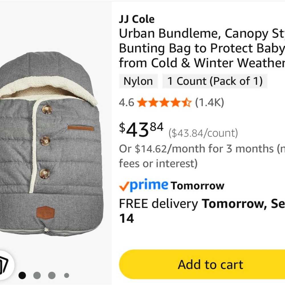 JJ Cole Gray Urban Bundleme Canopy Bunting Bag